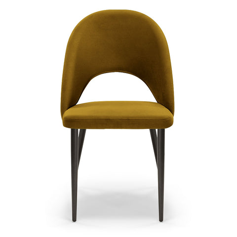 Sedia imbottita SOLE MADE IN ITALY per sala da pranzo in tessuto effetto velluto Design moderno