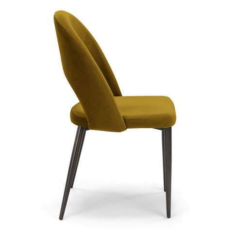Sedia imbottita SOLE MADE IN ITALY per sala da pranzo in tessuto effetto velluto Design moderno