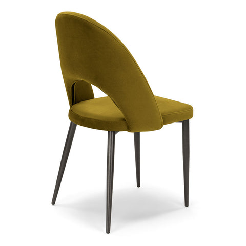 Sedia imbottita SOLE MADE IN ITALY per sala da pranzo in tessuto effetto velluto Design moderno