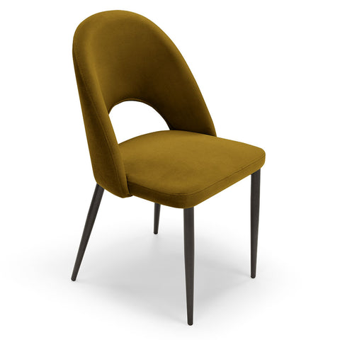 Sedia imbottita SOLE MADE IN ITALY per sala da pranzo in tessuto effetto velluto Design moderno