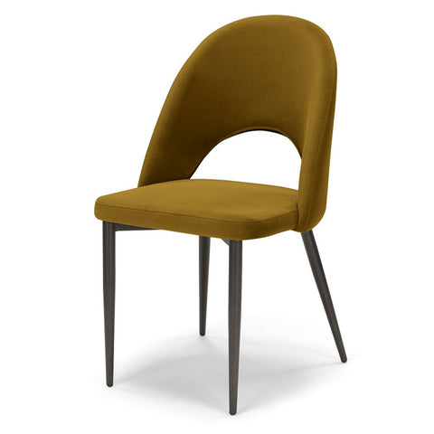 Sedia imbottita SOLE MADE IN ITALY per sala da pranzo in tessuto effetto velluto Design moderno