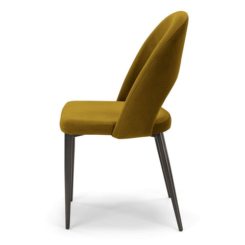 Sedia imbottita SOLE MADE IN ITALY per sala da pranzo in tessuto effetto velluto Design moderno