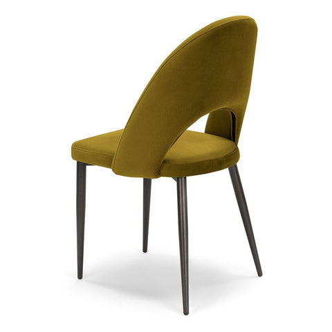 Sedia imbottita SOLE MADE IN ITALY per sala da pranzo in tessuto effetto velluto Design moderno