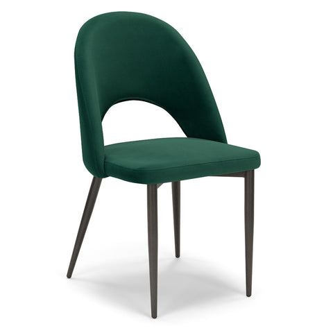 Sedia imbottita SOLE MADE IN ITALY per sala da pranzo in tessuto effetto velluto Design moderno