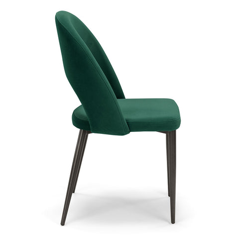 Sedia imbottita SOLE MADE IN ITALY per sala da pranzo in tessuto effetto velluto Design moderno