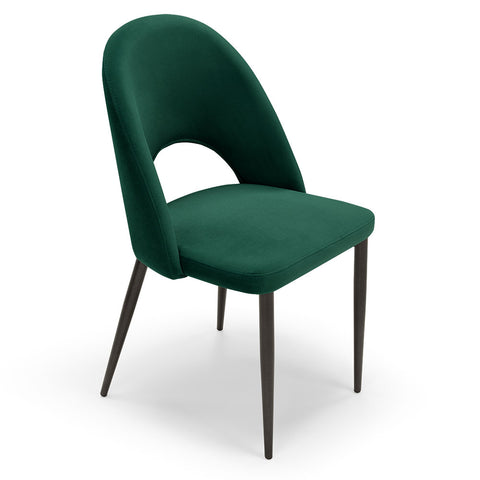 Sedia imbottita SOLE MADE IN ITALY per sala da pranzo in tessuto effetto velluto Design moderno