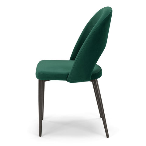 Sedia imbottita SOLE MADE IN ITALY per sala da pranzo in tessuto effetto velluto Design moderno