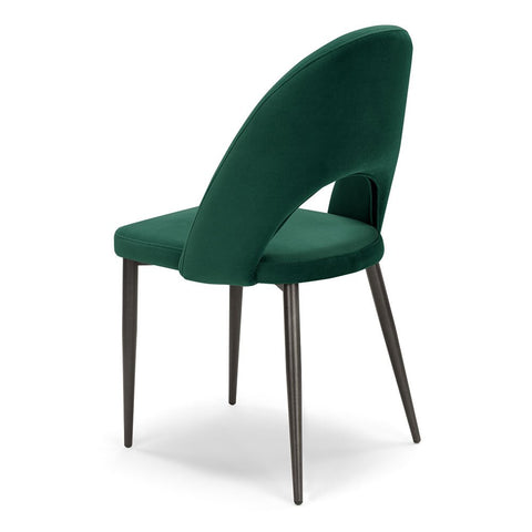 Sedia imbottita SOLE MADE IN ITALY per sala da pranzo in tessuto effetto velluto Design moderno