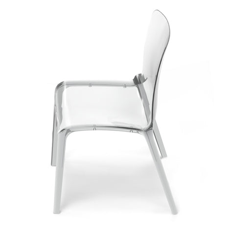 Sedia in metacrilato Iris effetto vetro trasparente impilabile Design moderno