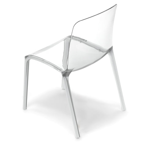 Sedia in metacrilato Iris effetto vetro trasparente impilabile Design moderno