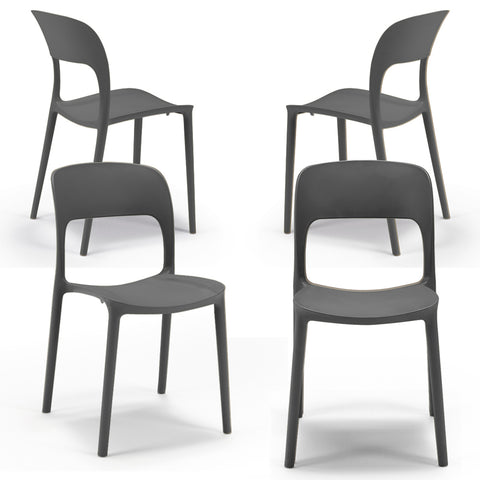 Sedia in polipropilene Kate impilabile Design moderno da Interno/Esterno