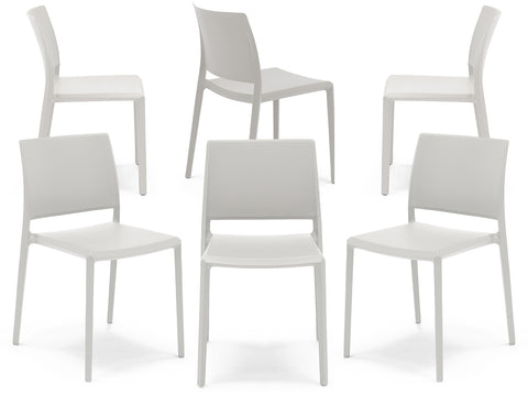 Sedia in polipropilene Megan impilabile Design moderno da Interno/Esterno
