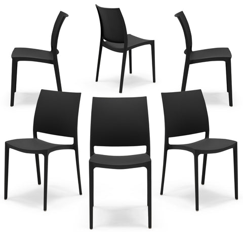 Sedia in polipropilene Moon impilabile Design moderno da Interno/Esterno