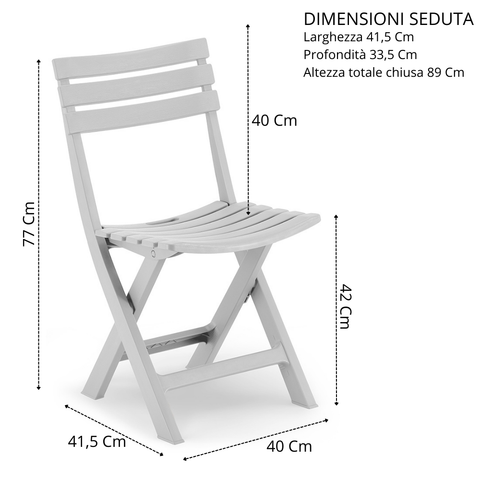 Sedia in polipropilene Sonia pieghevole Design moderno per Interno/Esterno