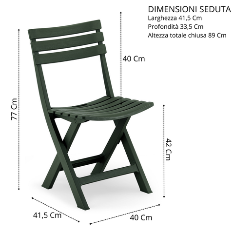 Sedia in polipropilene Sonia pieghevole Design moderno per Interno/Esterno