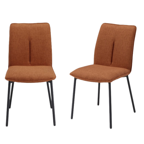 Sedia imbottita CAMILLA per sala da pranzo in tessuto effetto doppio tono design moderno
