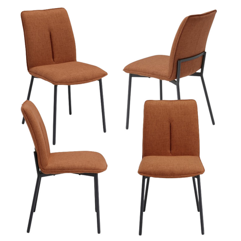 Sedia imbottita CAMILLA per sala da pranzo in tessuto effetto doppio tono design moderno