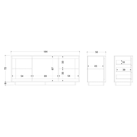 Madia 2 Ante e 3 Cassetti Linea Sky 100% Made in Italy