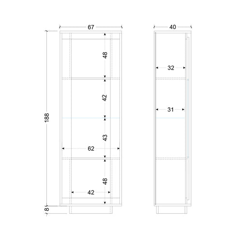 Mobile Vetrina a 1 Anta Linea Sky 100% Made in Italy