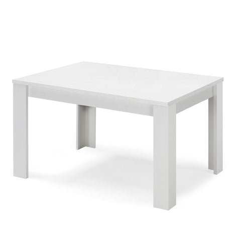 Tavolo in legno melaminico allungabile finitura bianco frassino
