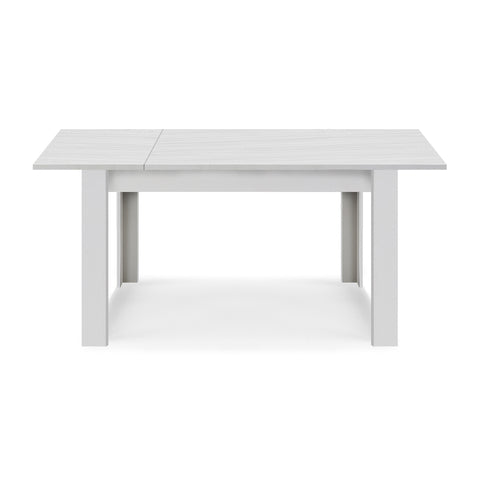 Tavolo in legno melaminico allungabile finitura bianco frassino