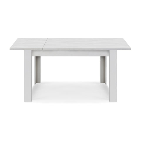 Tavolo in legno melaminico allungabile finitura bianco frassino