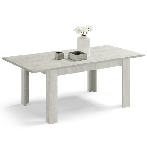 Tavolo in legno melaminico allungabile finitura olmo gesso