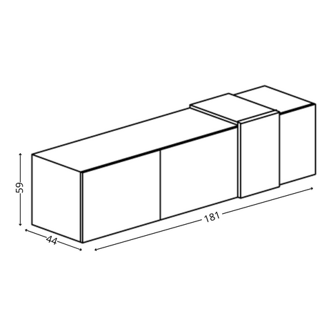 Mobile Porta TV 3 Ante Linea Venus 100% Made in Italy Titanio - Mercure (in KIT)