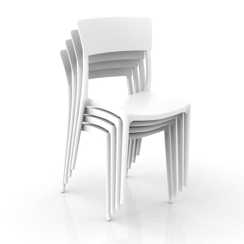 Sedia in polipropilene Zen impilabile Design moderno da Interno/Esterno
