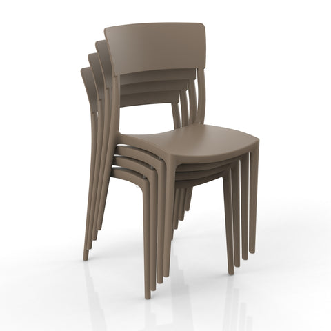 Sedia in polipropilene Zen impilabile Design moderno da Interno/Esterno