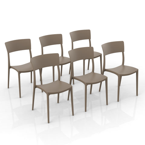 Sedia in polipropilene Zen impilabile Design moderno da Interno/Esterno