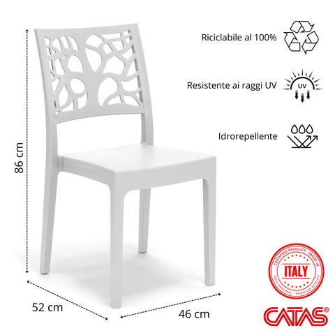 Sedia in polipropilene Teti impilabile Design moderno da Interno/Esterno