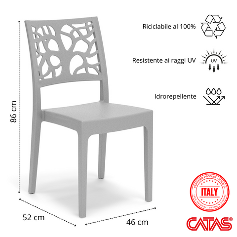 Sedia in polipropilene Teti impilabile Design moderno da Interno/Esterno