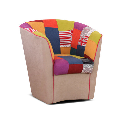 Poltrona Patchwork AZZURRA artigianale 100% MADE IN ITALY