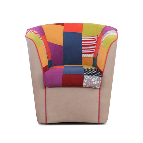 Poltrona Patchwork AZZURRA artigianale 100% MADE IN ITALY
