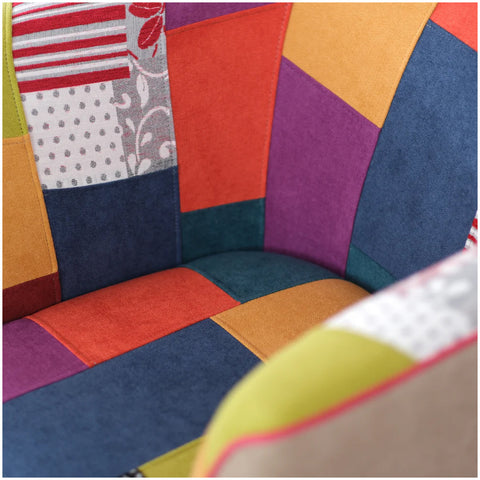 Poltrona Patchwork AZZURRA artigianale 100% MADE IN ITALY