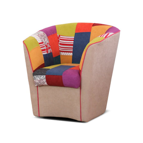 Poltrona Patchwork AZZURRA artigianale 100% MADE IN ITALY