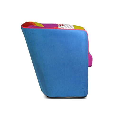 Poltrona Patchwork AZZURRA artigianale 100% MADE IN ITALY