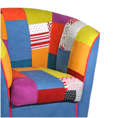 Poltrona Patchwork AZZURRA artigianale 100% MADE IN ITALY