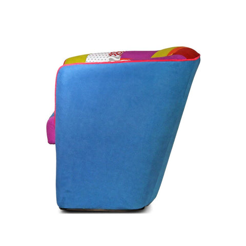 Poltrona Patchwork AZZURRA artigianale 100% MADE IN ITALY