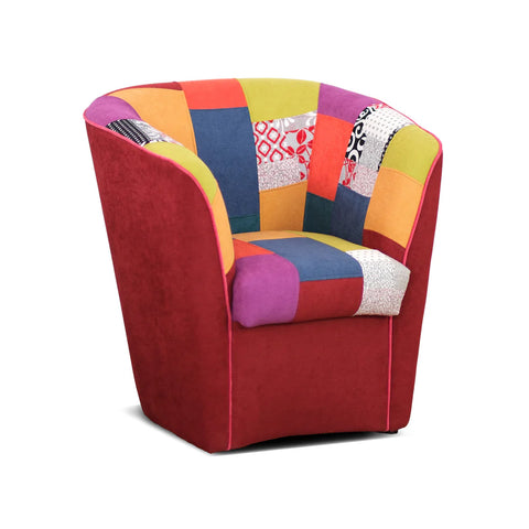 Poltrona Patchwork AZZURRA artigianale 100% MADE IN ITALY