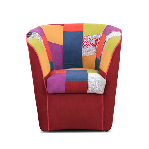Poltrona Patchwork AZZURRA artigianale 100% MADE IN ITALY