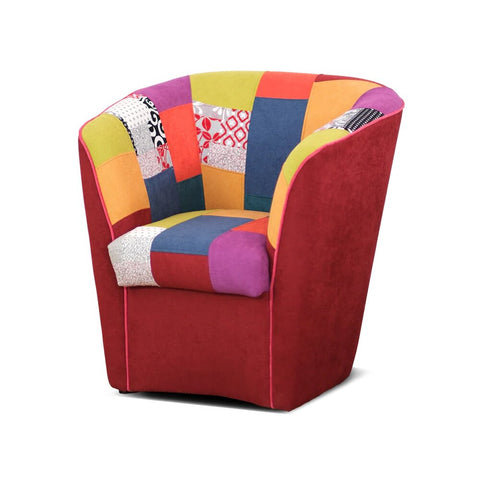 Poltrona Patchwork AZZURRA artigianale 100% MADE IN ITALY