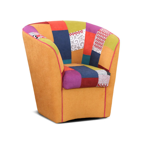 Poltrona Patchwork AZZURRA artigianale 100% MADE IN ITALY