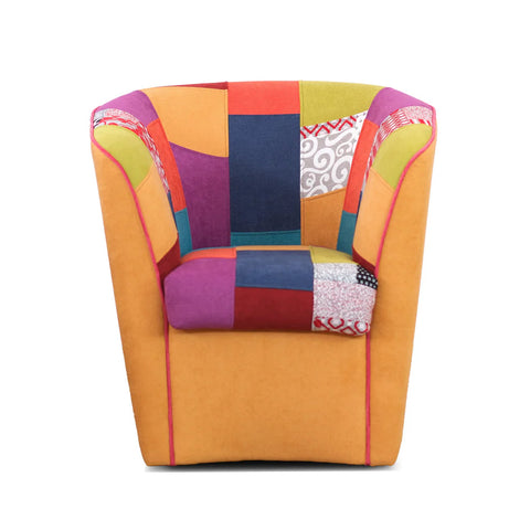 Poltrona Patchwork AZZURRA artigianale 100% MADE IN ITALY