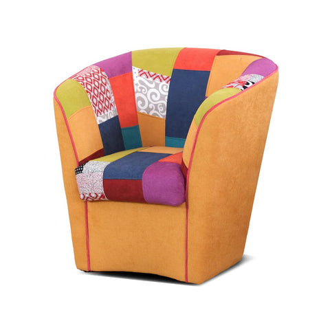 Poltrona Patchwork AZZURRA artigianale 100% MADE IN ITALY