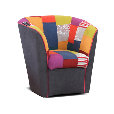 Poltrona Patchwork AZZURRA artigianale 100% MADE IN ITALY
