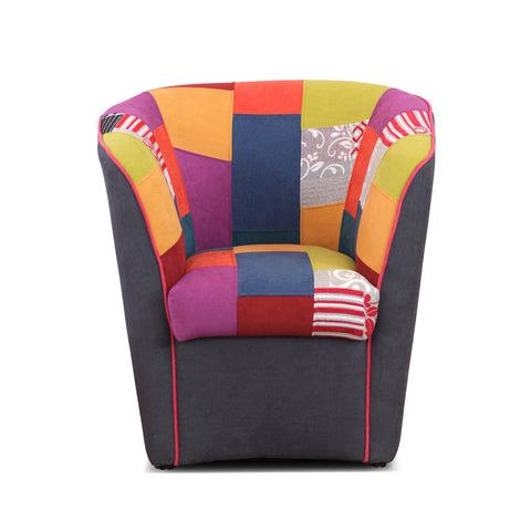 Poltrona Patchwork AZZURRA artigianale 100% MADE IN ITALY
