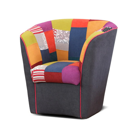 Poltrona Patchwork AZZURRA artigianale 100% MADE IN ITALY