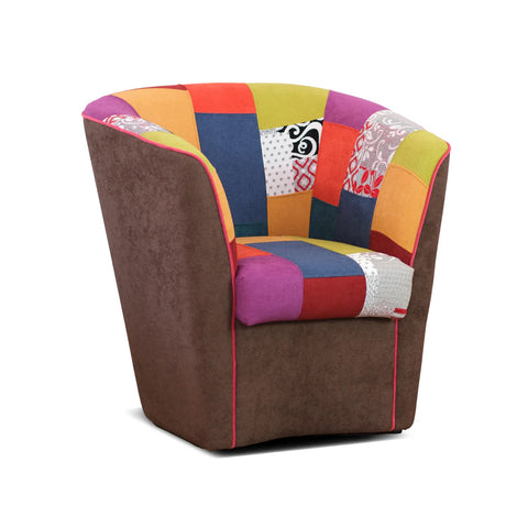 Poltrona Patchwork AZZURRA artigianale 100% MADE IN ITALY